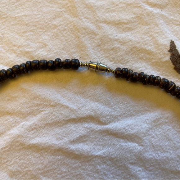 Vintage Wooden Big Cat Leopard/Cheetah Beaded Charm Necklace - Picture 7 of 9